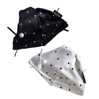 Pince à cheveux vintage triangulaire en forme de coquille à pois perlés de style français pour femme, en PC, semi-fait main, accessoire d'été pour chignon