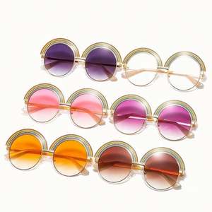 Gafas de Sol Redondas con Marco Grande Vintage, Personalizadas con Logotipo, a la Moda 2021, para Mujer, Protección UV400, Arcoíris, Gran Venta - Product Image 2