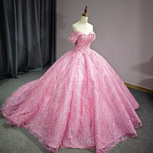 Jancember 6727 Vintage Sweetheart Pink Empire Lace 15 vestidos de quinceañera para niñas - Product Image 1