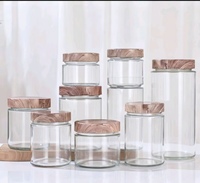 Factory Wholesale New 280ml 380ml 500ml 750ml 1000ml Wood-Grain Metal-Lid Glass Jam & Honey Jars