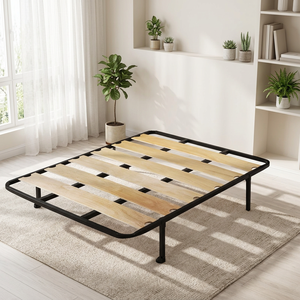 Base de Cama Metálica Residencial para Interiores con Somier de Láminas Ventiladas y Curvadas, Simple, para <span class=keywords><strong>Colchones</strong></span> de Espuma de Varios Tamaños - Product Image 2