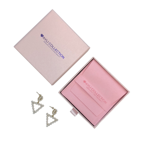 Custom Logo Cardboard Paper Gift Boxes Ring Earrings Bracelet Jewelry Slide Drawer Packaging Box With Pouch
