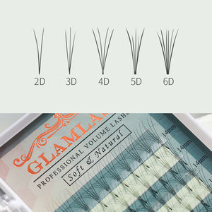 Personnalisé 2D 3D 4D 5D 6D Premade Volume C D Curl Fan Lash Clover <span class=keywords><strong>Extension</strong></span> de <span class=keywords><strong>cils</strong></span> à tige courte Votre marque OEM Private Label - Product Image 1
