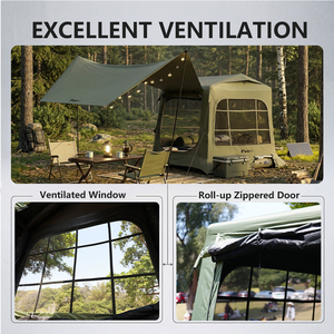 Tente <span class=keywords><strong>gonflable</strong></span> imperméable pour glamping <span class=keywords><strong>4</strong></span> <span class=keywords><strong>saisons</strong></span> avec matelas pneumatique de luxe et <span class=keywords><strong>auvent</strong></span> pour 2/<span class=keywords><strong>4</strong></span>/6 personnes adultes, camping en plein air - Product Image 6