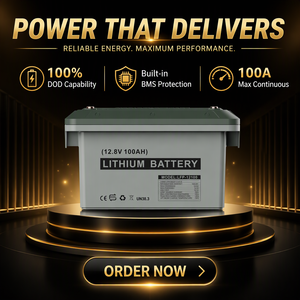 Batería LiFePO4 de 12.8V 100Ah con Certificación CE UN38.3, Batería de Fosfato de Hierro y Litio Impermeable IP54 con Protección Inteligente BMS - Product Image 2