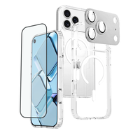 Coque de téléphone OEM 3-en-1 anti-espion 9H avec protection d'écran en verre trempé et film de protection d'objectif d'appareil photo pour iPhone 17 18 Pro Max