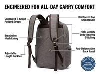Mochila para ordenador portátil unisex, mochila escolar informal de lona para campus con compartimento impermeable de 15,6 pulgadas para hombres y mujeres