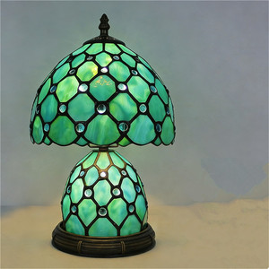 Modern Floral Stained Glass LED <strong>Table</strong> Lamp Resin Base Vintage Handcrafted Shade for Bedroom Living Room Study Decor - Product Image 4