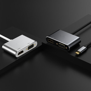Convertisseur 2-en-1 USB-C vers HDTV VGA 4K – <span class=keywords><strong>Adaptateur</strong></span> Mâle-Femelle USB-C vers HDTV VGA pour Ordinateur Portable, Projecteur, PC - Product Image 6
