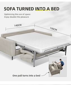 <span class=keywords><strong>Canapé</strong></span>-lit en tissu pliable 3 places moderne pour salon et appartement, gain <span class=keywords><strong>de</strong></span> place, convertible, <span class=keywords><strong>matelas</strong></span> intégré, style européen - Product Image 2