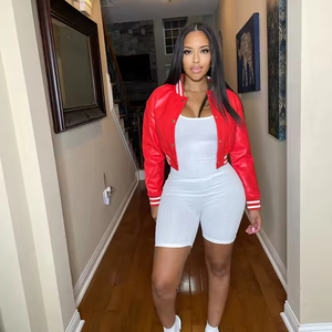 Chaqueta de bombardero suave personalizada para motocicleta 2025 al por mayor, abrigo corto con solapa, chaqueta de invierno para mujer - Product Image 2