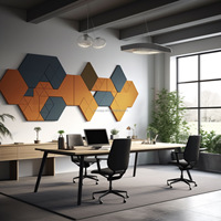 ECOUPP Décoration murale et plafond Absorbeur de son Feutres acoustiques pour animaux de compagnie Panneau polyester 3D insonorisé