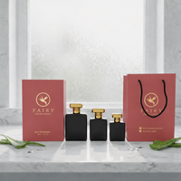 Flacon de parfum carré noir mat de luxe 30ml 50ml 100ml, flacon vide, boîte cadeau, sac en papier couleur personnalisée, emballage de marque de parfum