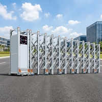 Porte pliante automatique rétractable en acier inoxydable OEM, porte de sécurité industrielle pour usine, entrepôt, villa
