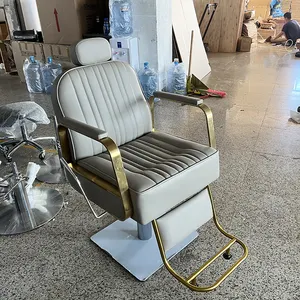 Factory Wholesale Gold and Grey Barber chair Salon Chair commercial furniture Barber Chair Hairdressing Beauty salon equipment