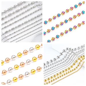 Fabricante personalizado OEM Odm, cuentas de acero inoxidable, cadena de bolas, componente de Metal de moda para mujeres, collar, joyería, fabricación de regalos - Product Image 1