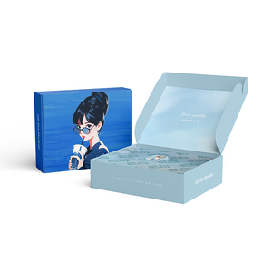 Scatola per Spedizioni Personalizzata con Logo per Imballaggio <span class=keywords><strong>e</strong></span> <span class=keywords><strong>Spedizione</strong></span>, Scatola Rigida Pieghevole Blu Completamente Stampata - Product Image 3