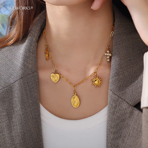 El Santuario Dorado |   Amuletos de Fe y Espiritualidad de Acero Inoxidable Chapado en Oro PVD de 18K |   Colgantes Religiosos para la Creación de Joyas - Product Image 5