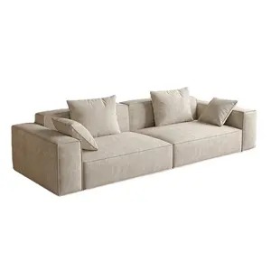 Bianco Beige 1 2 3 posti soggiorno imbottito allungabile modulare Lounge quadrato Tofu pavimento divano