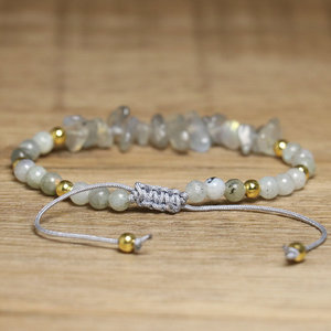 Delicate Moonstone <b>Bracelet</b>, Handwoven <b>Beaded</b> <b>Bracelet</b>, Gift Jewelry for Women, Yoga and Meditation - Product Image 2