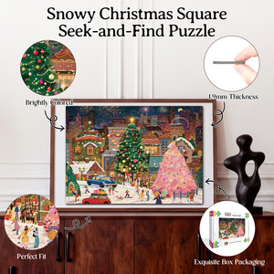 Rompecabezas de Navidad con Diseño de Plaza Nevada, Rompecabezas de Papel para Encontrar Objetos, Juego Familiar para Adultos y Niños, Regalo de Navidad - Product Image 2