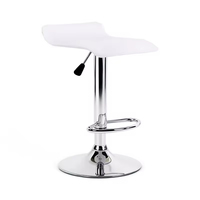 Chaise de bar moderne et simple en cuir avec plateau hydraulique pivotant réglable avec base en métal pour bar à domicile et salle à manger