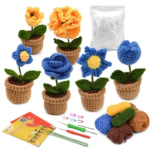Good price Yilan DIY handmade hedgehog flowers toy unique hedgehog plant wobbles kit lowel designer craft crochet kit