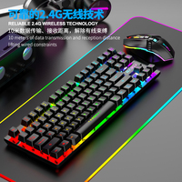 Ensemble Gaming Ergonomique RVB Rechargeable Sans Fil 87 Touches : Combo Clavier et Souris pour Ordinateur