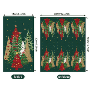 Huancai 20 pièces serviettes d'invité <span class=keywords><strong>de</strong></span> noël jetables rouge vert arbre <span class=keywords><strong>papier</strong></span> dîner <span class=keywords><strong>serviette</strong></span> salle <span class=keywords><strong>de</strong></span> bain essuie-mains pour fournitures <span class=keywords><strong>de</strong></span> fête <span class=keywords><strong>de</strong></span> noël - Product Image 3