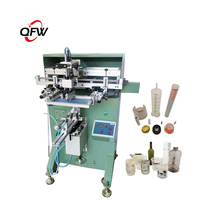 Máquina de Serigrafía Semiautomática QFW para Macetas de Plástico y Jarrones de Cerámica, Diseño Curvo y Cilíndrico, Nueva, Capacidad de 1200 Piezas/hora
