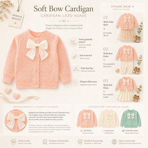 Conjunto de Dos Piezas de Suéter Cárdigan de Punto con Patrón Sólido <span class=keywords><strong>para</strong></span> Niñas, Otoño - Product Image 3