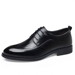 New Men's Waterproof <b>Height</b> <b>Increasing</b> Leather <b>Shoes</b>-2025 British Style Business Wedding <b>Shoes</b>-Autumn Black Lace-Up Casual <b>Shoes</b> - Product Image 6