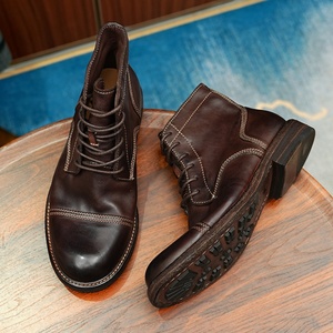 Latest Best Selling Water Washed Fall Winter Men's <b>Boots</b> Genuine Leather Classic Retro Style Wholesale Price for Men's <b>Boots</b> - Product Image 1