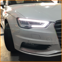 Pour Audi A3 8V 2013 2014 2015 2016 : Ensemble de phares LED améliorés, remplacement noir fumé avec lentille de projecteur et accessoires DRL