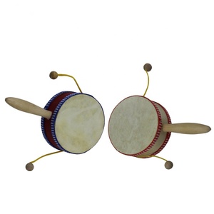Nhà Máy bán hàng trực tiếp Rattle trống lắc trống tự nhiên bằng gỗ trống lục lạc đồ chơi âm nhạc - Product Image 3
