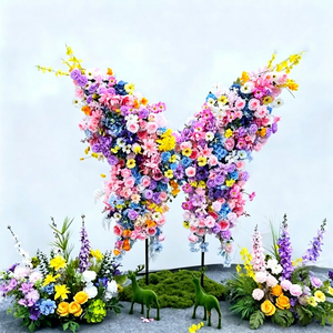 Powder Blue Giant Butterfly 2m Handmade <b>Artificial</b> Flower Decor Romantic Dreamy Mix Wedding Wall Panel - Product Image 1