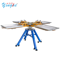 Máquina de Serigrafía de 4 Colores y 4 Estaciones para Camisetas y Telas, Precio de Fábrica Yinghe