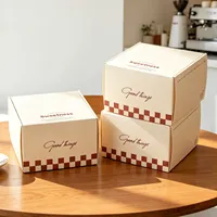Boîtes à biscuits de haute qualité pour cadeaux souvenirs, boîtes à dessert, boîtes à biscuits avec couvercle rabattable, carton ivoire, laminage mat, avec logo