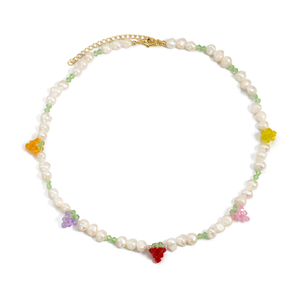 Gargantilha de aço inoxidável, gargantilha banhada a ouro verdadeiro, água doce, barroco, colorida, gargantilha, joias de pérola para mulheres - Product Image 6