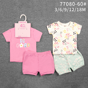 Fornitore Diretto di Abbigliamento per Bambini, Set Estivo in Cotone Comodo e Casual con Stampa Animalier, Completo per Bambini a Maniche Corte 4 Pezzi - Product Image 6