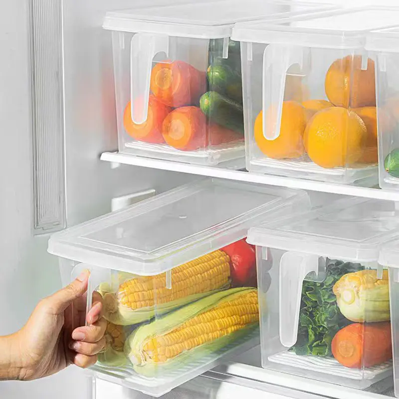 Çok fonksiyonlu buzdolabı meyve saklama kutusu buzdolabı organizatör şeffaf plastik sebze saklama kabı