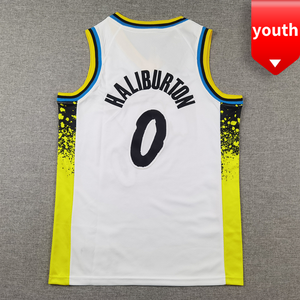 Short de basket-ball brodé Tyrese Haliburton de haute qualité 0 # pour jeunes maillot respirant et à séchage rapide vente en gros - Product Image 5
