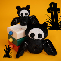 Peluche Crâne Chauve-souris d'Halloween, Jouet Animal Effrayant pour Décoration de Fête, Cadeaux pour Enfants, Promotionnel, OEM Personnalisé Disponible