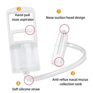 Juego de aspirador <span class=keywords><strong>nasal</strong></span> para bebés y niños Irrigador <span class=keywords><strong>nasal</strong></span> Manual Punta de silicona de primera generación y Punta de PP - Product Image 3