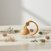 Flacon diffuseur de parfum et d'huiles essentielles en verre vide de 6 ml pour voiture, avec bouchon à vis en bois, MOQ 100 pièces