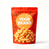 Sachet Doypack Personnalisé Imprimé avec Fermeture Éclair, en Plastique Alimentaire, pour l'Emballage de Snacks Soufflés, Chips de Maïs et Bâtonnets de Fromage