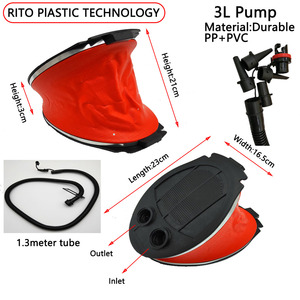 Pompe à air portable pour SUP gonflable et <span class=keywords><strong>bateau</strong></span> de piscine, avec pédale et buse interchangeable, et long tuyau accordéon - Product Image 6