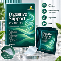 Complément alimentaire pour le soutien digestif, film oral mince à dissolution rapide, bandes orales probiotiques pour le soin intestinal, sans sucre, marque privée OEM ODM