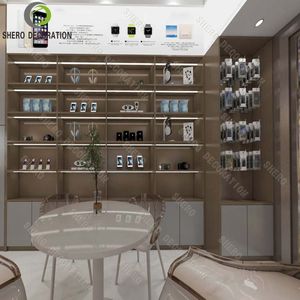 ออกแบบเคาน์เตอร์ซ่อมโทรศัพท์มือถือจากไม้อัดสำหรับโชว์รูมโทรศัพท์มือถือ พร้อมตู้โชว์สินค้า - Product Image 2