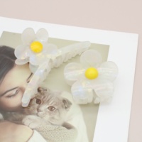Jepit Rambut Besar Lucu Anti-Selip CL1798 Sweet Flower dengan Bahan Asam Asetat, Aksesoris Rambut yang Dapat Disesuaikan